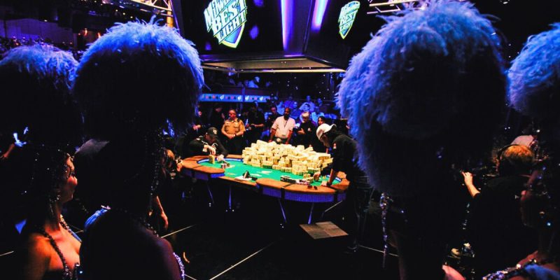 Showgirls Watch WSOP Championship In Las Vegas