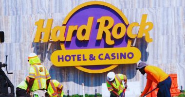 Workers Outside Hard Rock Hotel & Casino
