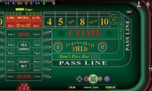 Screenshot of a free online craps game