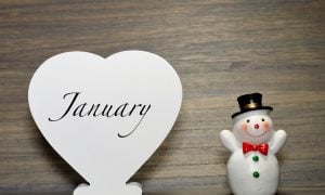 january heart snowman figurine
