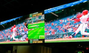 Baseball Game On TVs At Caesars Sportsbook Lounge