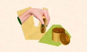 Hand Counts Coins Finance Illustration
