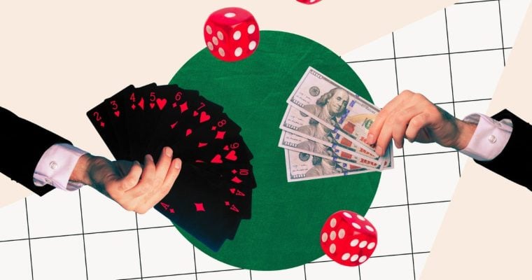 Hands Exchange Cash For Playing Cards