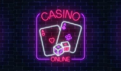 Neon Sign Illustration Reads Online Casino