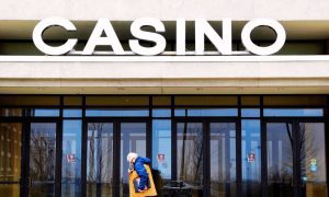 Pedestrian Passes Lumiere Place Casino In Missour