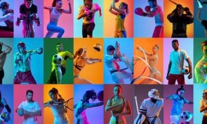 People Play Different Sports Collage