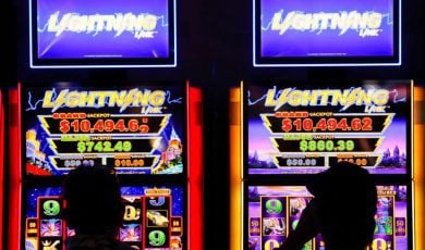 People Play Slots At Iowa's Prairie Meadows Casino