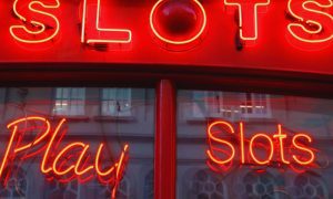 Play Slots Red Electric Neon Sign