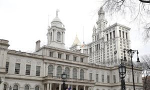 exterior of new york city hall