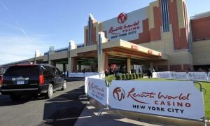 exterior of resorts world nyc