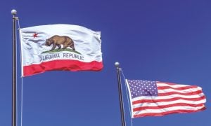 California and US flags