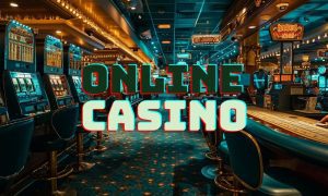 Digital Casino Floor Illustration with Online Casino