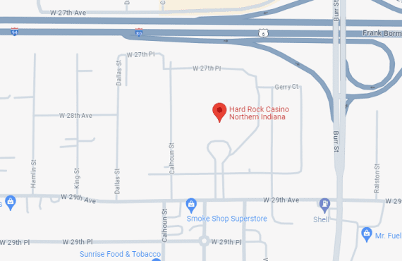 Hard Rock Casino Northern Indiana map