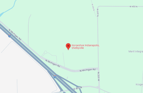 Horseshoe Indianapolis in Shelbyville map