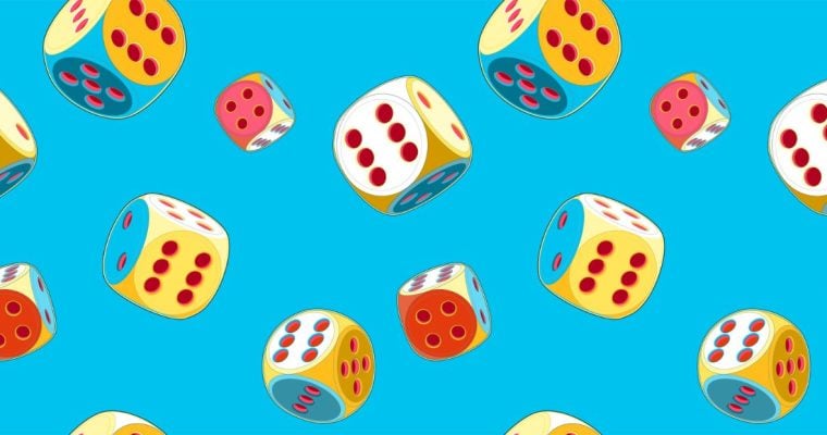 Multi Colored Dice Pop Art Image