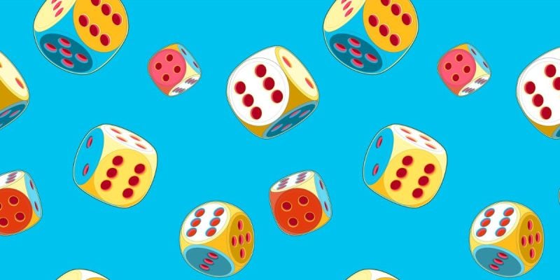 Multi Colored Dice Pop Art Image