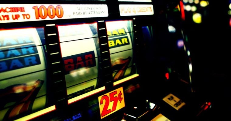 Slot Machine Inside Dark Casino