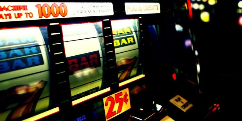 Slot Machine Inside Dark Casino