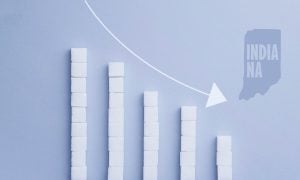 declining white bar graph