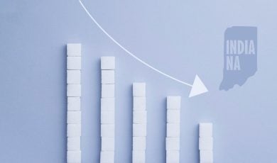 declining white bar graph