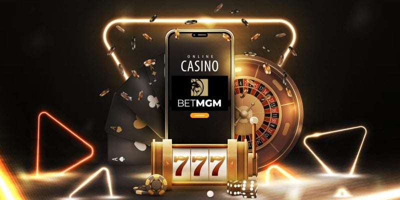 Cell Phone Displays BetMGM Online Casino
