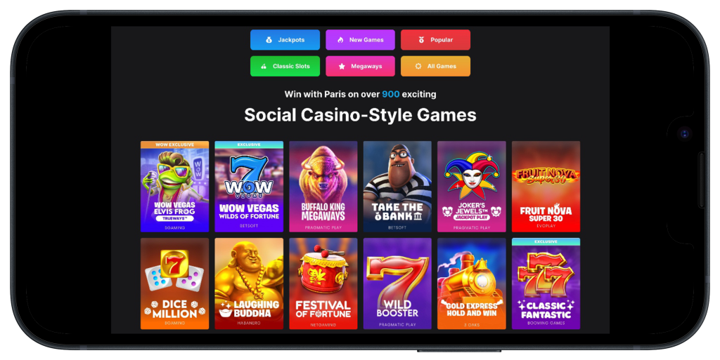 WOW Vegas games mobile