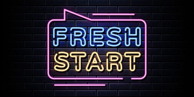 Colorful Neon Sign Reads Fresh Start