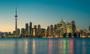Night Time City Lights In Toronto, Ontario