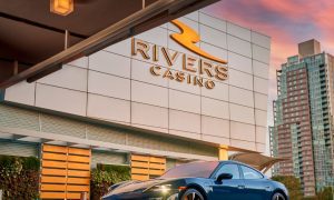 Rivers Casino Exterior With Sports Car