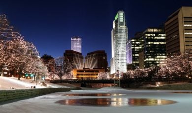 Downtown Omaha Shines With Holiday Lights