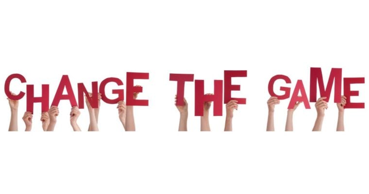 Hands Hold Letters Reading Change The Game