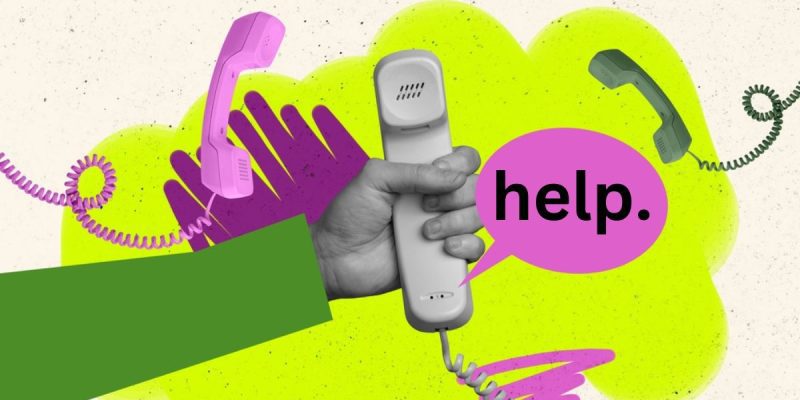 Man Holds Phone Says Help Collage