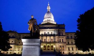 Michigan Capitol Building At Twilight