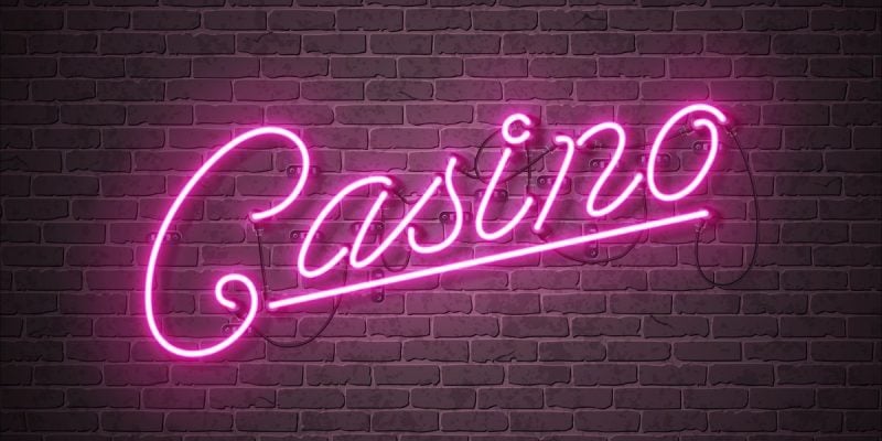 Pink Neon Casino Sign Illustration
