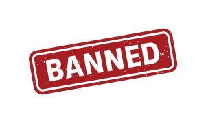 Red And White Illustration Word Says Banned