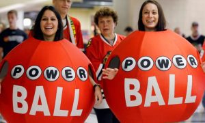 Women Dressed In Powerball Costumes