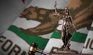California Flag And Justice Symbols