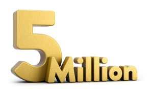 Metalic Gold 5 Million 3D Phrase Illustration