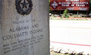 Sign Marks Entrance To Alabama-Coushatta Tribe of Texas Land
