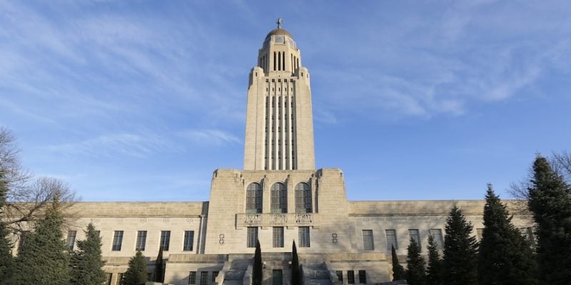 exterior view of the nebraska capitol building