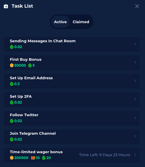 LuckyBird task list