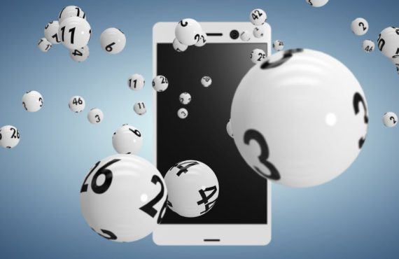 lottery balls coming out of a mobile phone