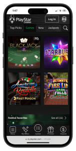 PlayStar Casino Mobile View
