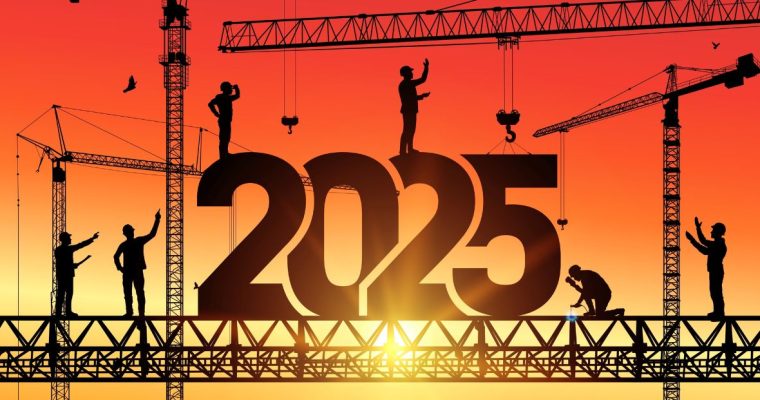 an illustration of construction workers building 2025