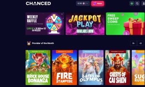 Chanced Casino Main Lobby landing