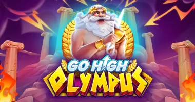 Logo for Go High Olympus, an online slot from Ruby Play