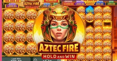 Logo for Aztec Fire Hold and Win, an online slot from 3 Oaks Gaming