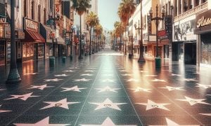Hollywood Boulevard Empty Street Stars Pavement