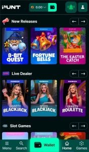 Punt.com app landing