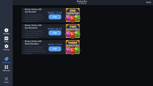 Screenshot showing the bonus buy option for the online slot Cat's Blessing